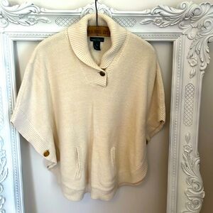 Lauren Ralph Lauren Cream Knit Poncho
Sweater, L